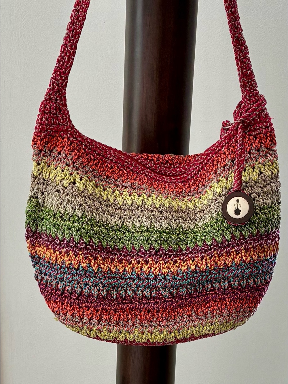 The Sak Vintage Belle Crochet Boho Tote Bag-Multicolour Gypsy Stripes